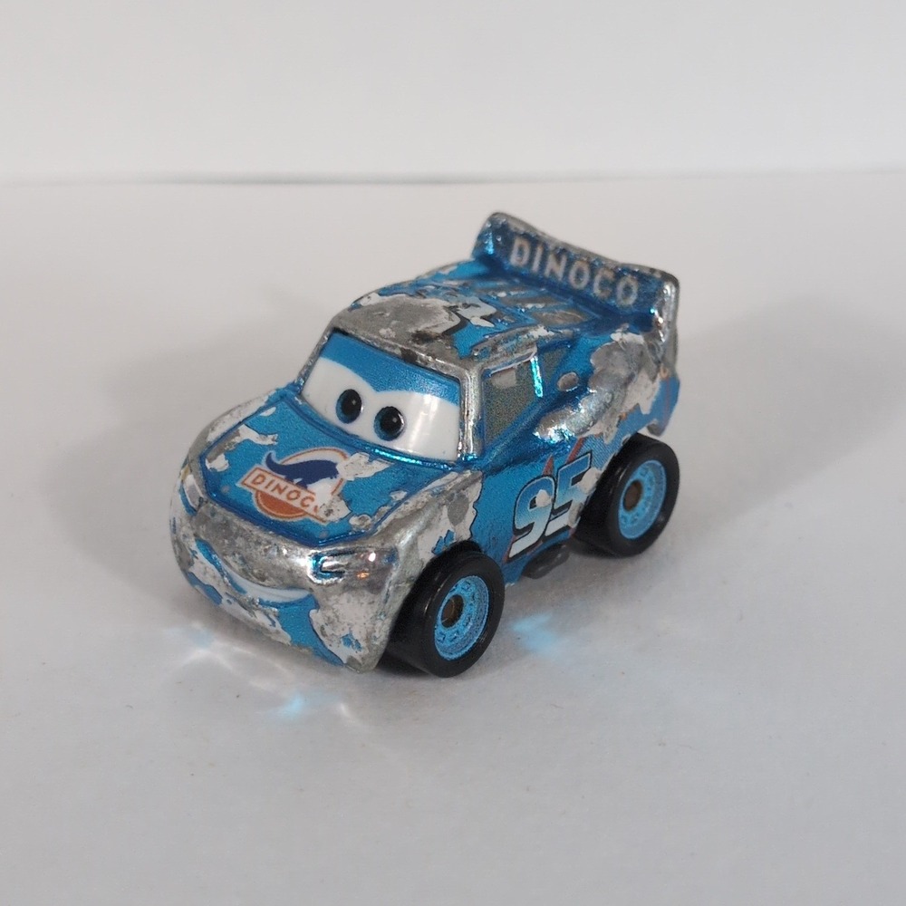 Disney Pixar Cars Dinoco Lightning McQueen Mattel Mini Racer Blue Diecast FB675
